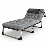 Lit pliant portable et durable en toile et métal pour jardin, léger avec matelas souple – Fabrication usine