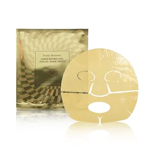 Masque jetable personnalisé en or 24 carats, gel hydratant coréen, masques faciaux en feuille Biocloud pour le soin des filles