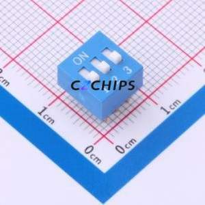 2.54-3P CJPB-L DIP Switch Through hole Component (THT) Switch Flat Toggle, Raised Type Single Pole Single Throw 3 PC Pin - Product Image 1