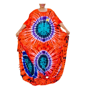 Diseñador de alta calidad para mujer, asimétrico, hasta el suelo, Kaftan Tie Dye, decoración de encaje de algodón, Top de gasa lavable gratis - Product Image 1