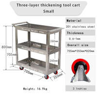 Chariot utilitaire MaoRong en acier inoxydable robuste à 3 niveaux, verrouillable, étanche, antivol, organisateur de rangement d'outils, capacité de charge de 300 kg, OEM/ODM