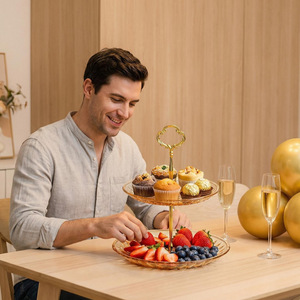 Support à gâteau transparent à trois niveaux en acrylique, présentoir à desserts en plastique pour usage domestique en intérieur - Product Image 3