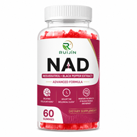 Gummies NAD Resvératrol et Poivre Noir pour l'Énergie Cellulaire et le Soutien à l'Âge Sain, Marque Privée OEM, Supplément en Gros, 60 Comprimés