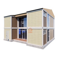 Maison conteneur préfabriquée de luxe à deux étages avec chambre, design moderne, construction durable, tailles 20 et 40 pieds
