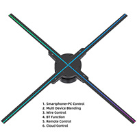 Ventilateur de projection holographique 3D Yinzam HY300, portable, électrique, avec application/télécommande Wifi, lames en PVC, écran 16x9 1:1, Android, Windows