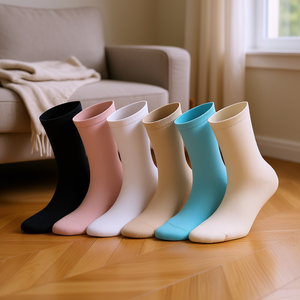 Calzini da donna in fibra di bambù senza cuciture, casual, per uso quotidiano, tinta unita, 6 paia, taglia 6-9 - Product Image 2