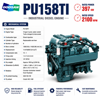 Moteur diesel Hyundai Doosan série PU, modèle PU158TI, 397 kW, 540 ch, 2100 tr/min, pour pompe à incendie, générateur, pompe à eau