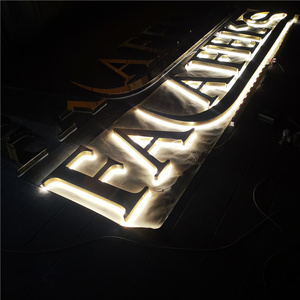 Signes de lettre de canal led en <span class=keywords><strong>plexiglas</strong></span> poli doré lettres publicitaires enseigne led signe - Product Image 6