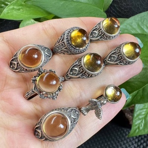 แหวนเงินแท้ S925 ดีไซน์วินเทจทันสมัย ปรับขนาดได้ ประดับด้วยซิทรินธรรมชาติ ทรงกรอบ สำหรับงานแต่งงานและเป็นของขวัญ - Product Image 5