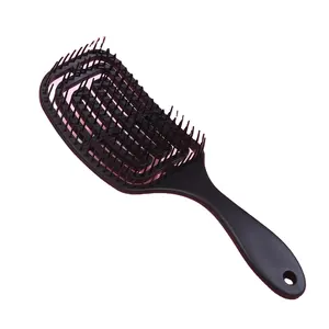 Nhựa biểu tượng tùy chỉnh chấp nhận được thông hơi bàn chải Detangling linh hoạt Máy sấy tóc bàn chải Vent tóc tạo kiểu tóc bàn chải