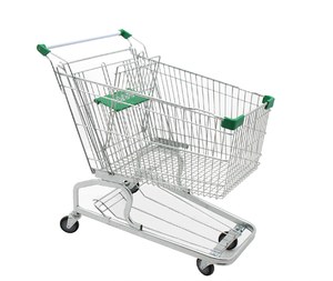 Gran carrito de compras de supermercado, diseño plegable de estilo alemán, carrito de plástico y acero de cuatro ruedas para niños - Product Image 1