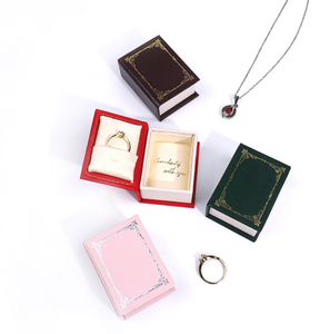 Wholesale Book Shape Magnetic Jewelry <b>Box</b> Retro Flip Ring Earrings Necklaces Velvet Lined Jewelry <b>Storage</b> Packaging Gift <b>Box</b> - Product Image 5