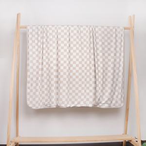 Petelulu personnalisé 50*57 pouces motif à carreaux couverture de couette pour bébé couverture en tissu de bambou doux housse de couette pour berceau 200TC literie pour bébé - Product Image 2