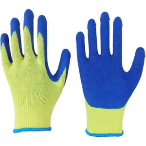 Прямая продажа с фабрики, дешевые рабочие перчатки из натурального хлопка с резиновой подкладкой, латексные перчатки