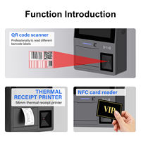 Terminal de Autoservicio Inteligente FYJ F3-K1A con Pantalla Táctil, Escáner de Códigos QR, Lector de Tarjetas NFC, Máquina POS de Pared para Centros Comerciales