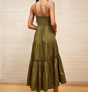 OEM all'ingrosso personalizzato pieghettato estate Midi personalizzato lungo da donna alla moda <span class=keywords><strong>vestiti</strong></span> eleganti occidentali modesti abiti di <span class=keywords><strong>cotone</strong></span> estate - Product Image 4
