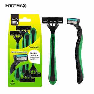 Factory Triple Blades <strong>Disposable</strong> Shaving <strong>Razor</strong> for Men Pivoting Cartridge match with Rubber Handle for Comfortable Shaving - Product Image 1