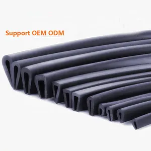 Tấm Trượt Tùy Chỉnh Màu Đen Hình Chữ U Dải Niêm Phong Đáy Cửa Bằng Cao Su Epdm Silicone Dẻo