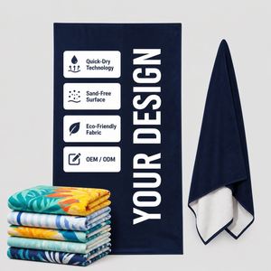 Navy Custom <b>Microfiber</b> <b>Beach</b> <b>Towel</b> OEM Wholesale - Product Image 1