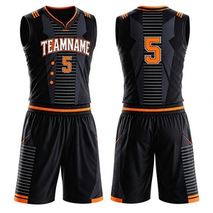Ensemble de maillot et short d'entraînement de basketball sublimé personnalisé pour jeunes, léger et respirant, vente en gros - Product Image 1