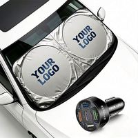 Pare-soleil pliable pour pare-brise avant avec logo, idéal pour la promotion publicitaire des concessionnaires automobiles et comme cadeau promotionnel.