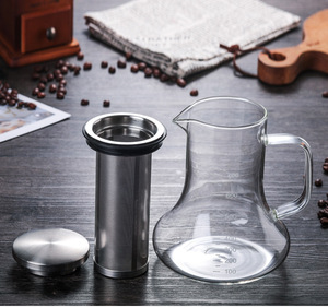 <span class=keywords><strong>Carafe</strong></span> en verre durable de 1500ml avec infuseur en acier à mailles fines et couvercle hermétique café infusé à froid théière glacée bocaux à eau et bouilloires - Product Image 3