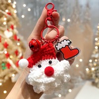 Gantungan Kunci Santa Claus Buatan Tangan 2026, Gantungan Kunci Boneka Natal 3D, Liontin Gantungan Kunci Rajut, Gantungan Kunci Natal, Hiasan Tas