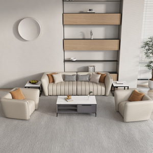 Divano Nordico di Lusso in Pelle PU Napasi con Spugna, per Piccoli Appartamenti, Soggiorno Moderno e Semplice, Doppio, Diritto, di Tendenza - Product Image 2