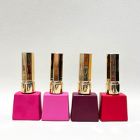 Flacon de vernis à ongles en gel UV carré vide, design tendance, 10 ml, 15 ml, flacon de vernis à ongles en verre avec pinceau