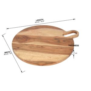 Planche à découper ronde en bois d'acacia moderne Planche à découper et blocs à découper - Product Image 4