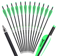 Flèche en carbone HT OEM 31 pouces pour la chasse, Spine 200-1000, Plume en caoutchouc, Pointe en acier pour arc classique, arc à poulies et longbow