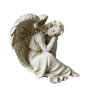 Aangepaste Hars Beschermengel Standbeeld Vleugels Engel Beeldje Tuin Tuin Decoratie Geschenk