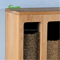 Distributeur de Riz Mural en Bois de Bambou Direct Usine, Organiseur de Cuisine pour Noix, Cacahuètes et Aliments