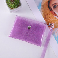 Sac de rangement multifonctionnel portable en PVC pailleté, porte-monnaie, pochette à bijoux, porte-papeterie, porte-cartes, durable, vente en gros