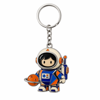 Ensemble de porte-clés en métal sur le thème de l'exploration spatiale, émail dur, astronaute, fusée, satellite, porte-clés souvenir, cadeau pour les passionnés d'espace