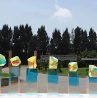 Kaca Dichroic Temper Berkualitas Tinggi, Berwarna-warni, dan Berubah Warna untuk Dekorasi Partisi Dinding Tirai Bangunan