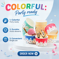 Gobelet en papier pour crème glacée avec couvercle, vente en gros, jetable, simple paroi, en papier kraft, écologique, avec logo personnalisé pour boissons