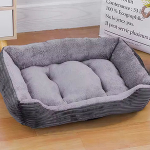 Canapé-lit carré <span class=keywords><strong>9</strong></span> couleurs pour animaux de compagnie, chaud, imperméable et doux, avec housse amovible pour petits et grands chiens et chats - Vente en gros - Product Image 3
