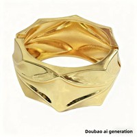 Bracelet manchette en métal exagéré, inspiré d'Instagram, au design complexe, finition polie élégante, design géométrique minimaliste, style vintage