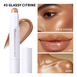 Baume illuminateur en stick, longue tenue, léger, imperméable, cosmétiques <span class=keywords><strong>champagne</strong></span>, éclaircissant, paillettes, contour naturel, maquillage - Product Image 3
