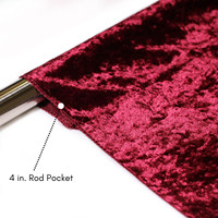 Rideau de fond en velours écrasé bordeaux, à passe-tringle, robuste, infroissable, pour mariage, studio photo, décoration d'événements