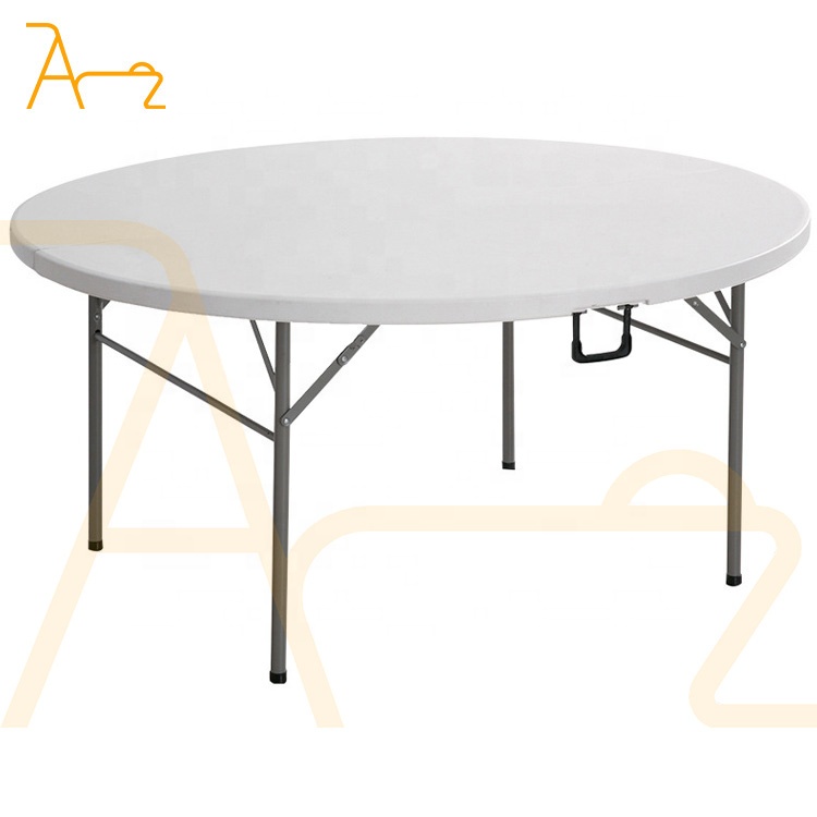 Vente en gros de tables pliantes rondes de restaurant table en plastique pliée 10 places étanche et durable pour banquet en plein air mariage