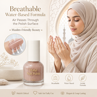 Vernis à ongles professionnel végétalien, sain, respirant, perméable à l'eau, compatible Wudu, avec logo personnalisé, marque privée, prix usine, certifié Halal