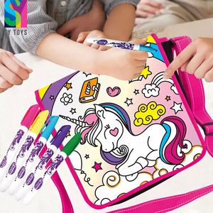 SY TOYS bricolage personnalisé Doodle sacs Art activité meilleur cadeau couleur votre propre <span class=keywords><strong>licorne</strong></span> sac de messager Kit d'artisanat pour les filles - Product Image 6