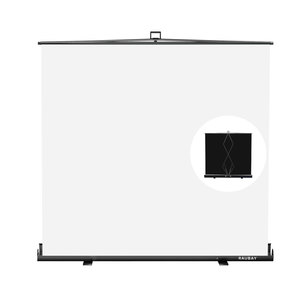 RAUBAY 78.7 x 82.7in Large Collapsible White <b>Backdrop</b> Screen Portable Retractable Panel Photo Nude Background with <b>Stand</b> - Product Image 1
