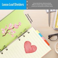 Myway 320PCS Neon Page Markers Planner A6 Lined Paper Refills Binder Planner Loose-leaf 6 ring Binder Paper for Journal