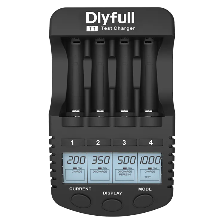 Dlyfull T1 4 Slots LCD Charger Battery Charger Test Charger for Ni-MH Ni-CD AA AAA battery
