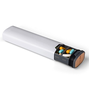 Wholesale Premium Stylish Aluminum and Wood Large Capacity 7-Day Weekly <b>Pill</b> Organizer <b>Storage</b> <b>Cases</b> for Supplements - Product Image 4