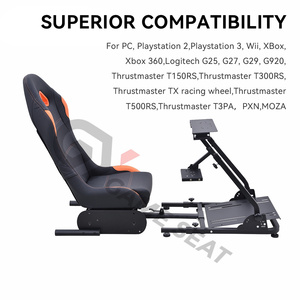 GY033 Sedile da Corsa per Simulatore di Guida Universale Regolabile in Lussuosa Pelle PU e Tessuto Sportivo - Product Image 5