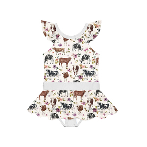 Mono de verano para bebé niña con mangas con volantes y braga interior, ¡superventas! - Product Image 2